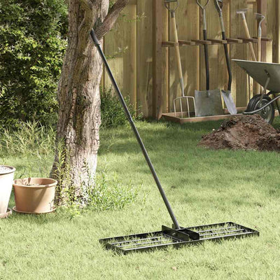 Vidaxx Gartenrechen schwarz 75 x 25 x 200 cm pulverbeschichteter Stahl