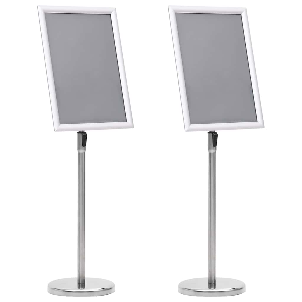 Vidaxx Posterständer 2 Stück Silber 32,7 x 24 x 108 cm Aluminium