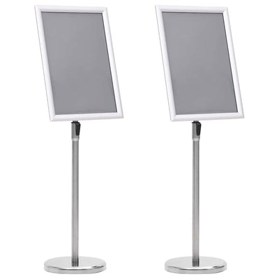 Vidaxx Posterständer 2 Stück Silber 32,7 x 24 x 108 cm Aluminium