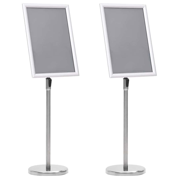 Vidaxx Posterständer 2 Stück Silber 32,7 x 24 x 108 cm Aluminium