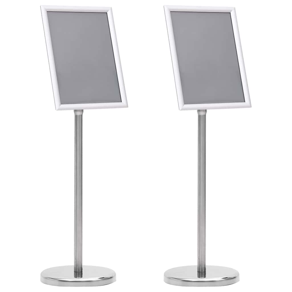 Vidaxx Posterständer 2 Stück Silber 32,7 x 24 x 108 cm Aluminium