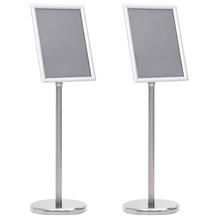 Vidaxx Posterständer 2 Stück Silber 32,7 x 24 x 108 cm Aluminium