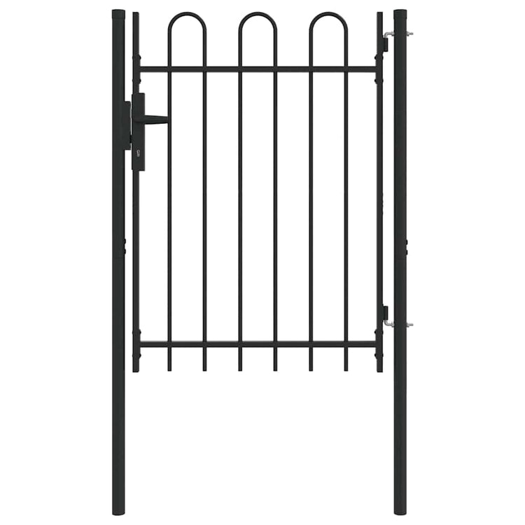 Vidaxx Zauntor mit Schloss grau 103 x 175 cm pulverbeschichteter Stahl