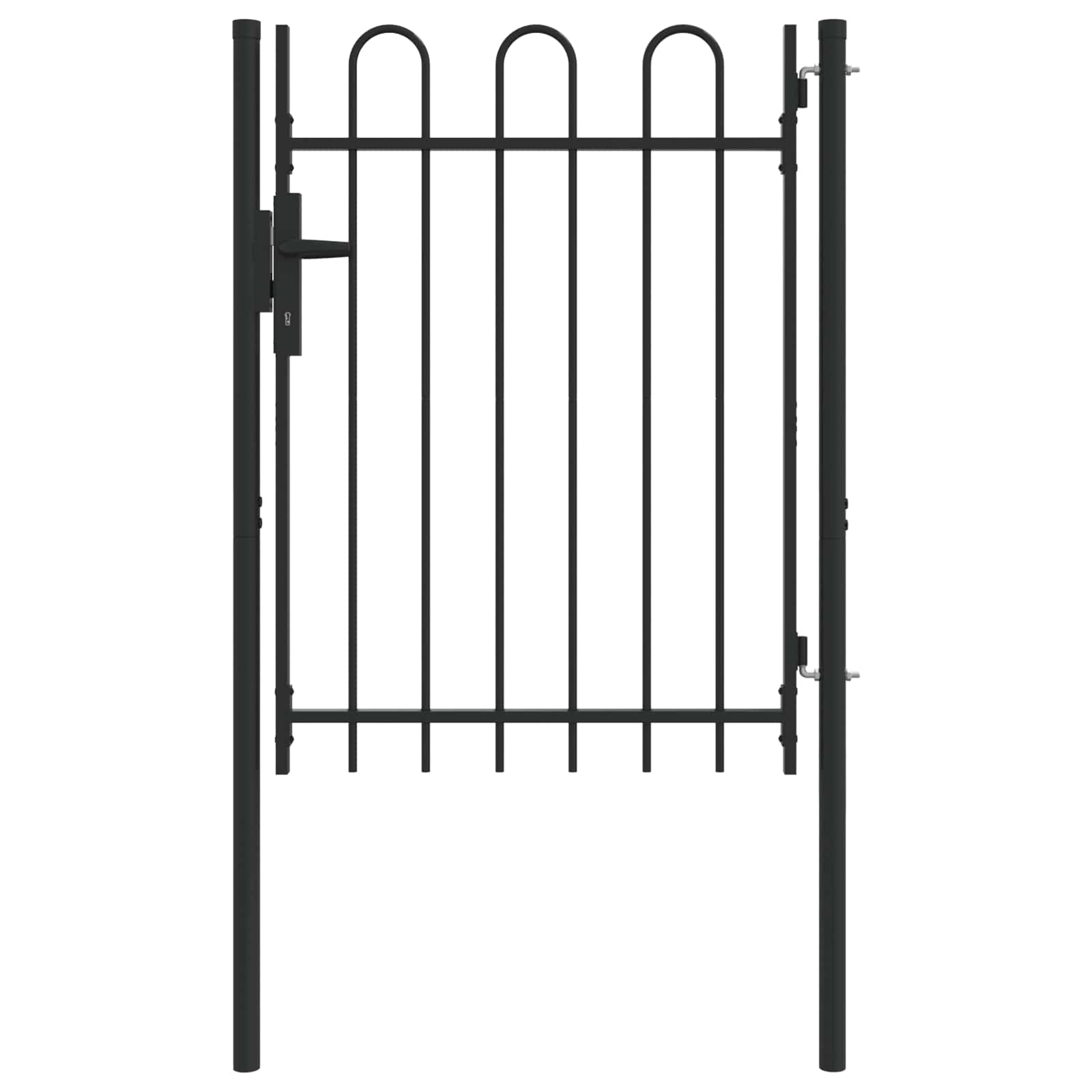 Vidaxx Zauntor mit Schloss grau 103 x 175 cm pulverbeschichteter Stahl