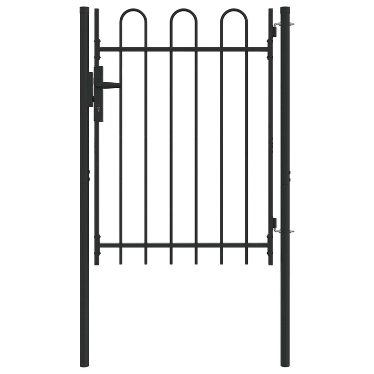 Vidaxx Zauntor mit Schloss grau 103 x 175 cm pulverbeschichteter Stahl
