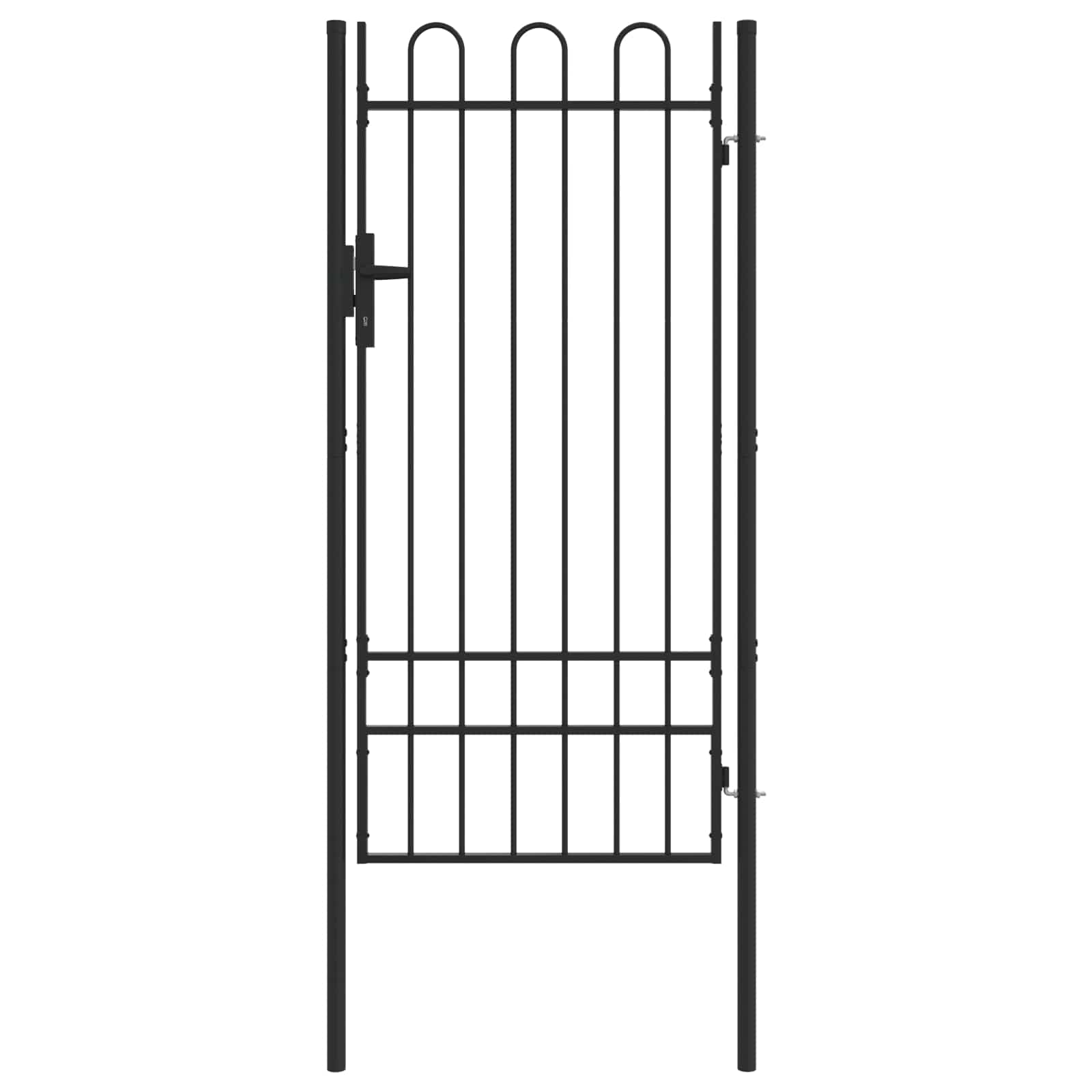 Vidaxx Zauntor mit Schloss grau 103 x 250 cm pulverbeschichteter Stahl