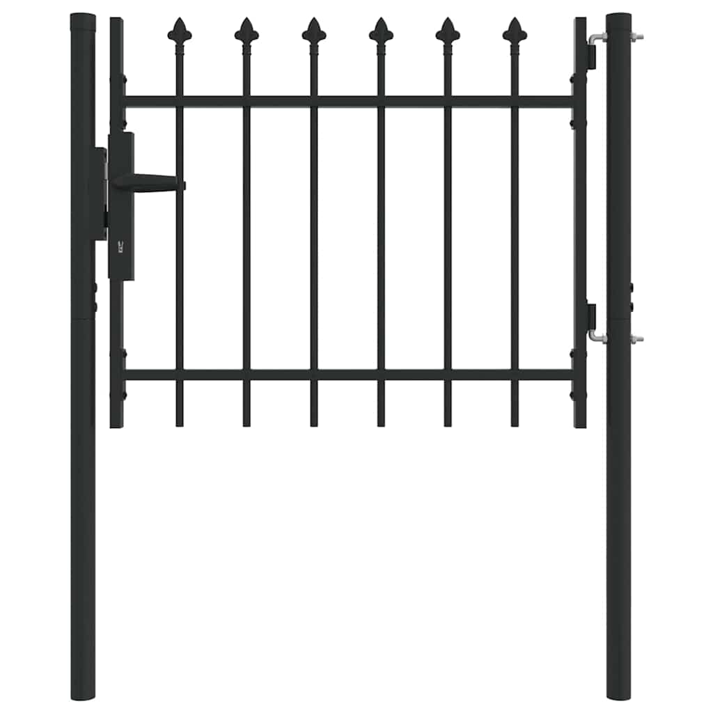 Vidaxx Zauntor mit Schloss grau 103 x 250 cm pulverbeschichteter Stahl