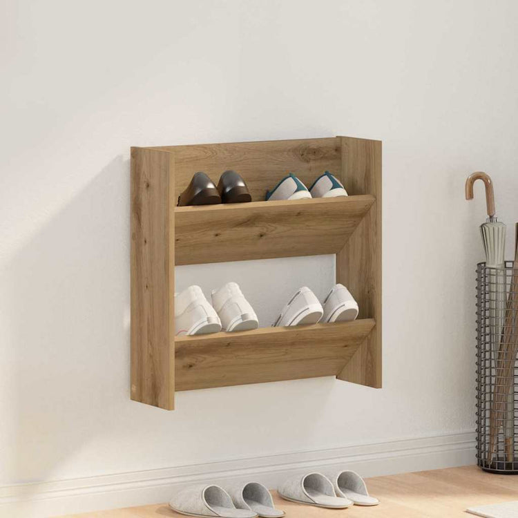 Vidaxx Schuhschrank Artisan Eiche 60 x 18 x 60 cm Holzwerkstoff