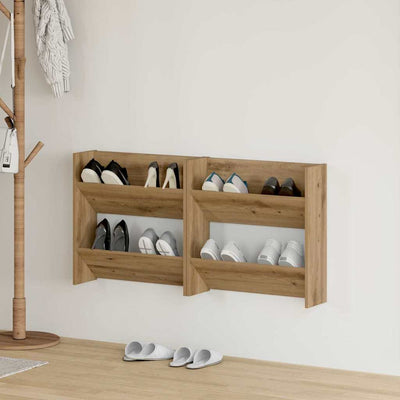 VidaXL Schuhschrank 2 Stk. Artisan Eiche 60 x 18 x 60 cm Holzwerkstoff