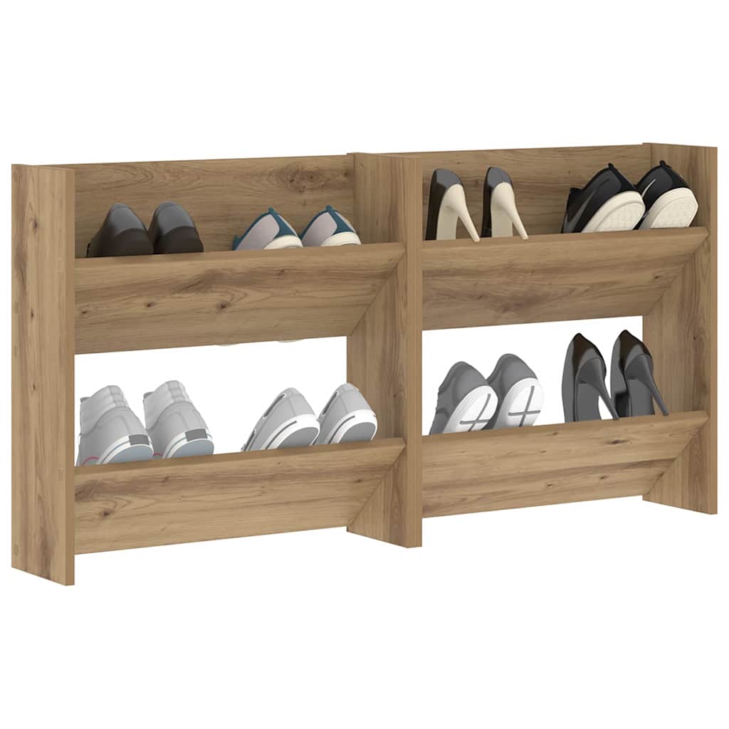 VidaXL Schuhschrank 2 Stk. Artisan Eiche 60 x 18 x 60 cm Holzwerkstoff