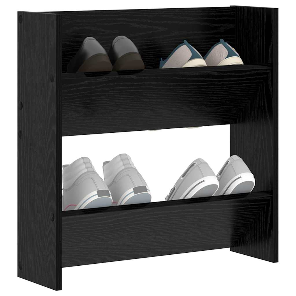 VidaXL Schuhschrank mit Regal schwarz Eiche 60 x 18 x 60 cm Holzwerkstoff