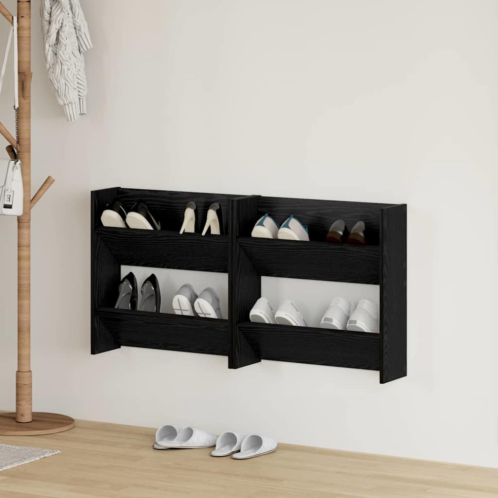 Vidaxx Schuhschrank 2 Stk. Schwarze Eiche 60 x 18 x 60 cm Holzwerkstoff