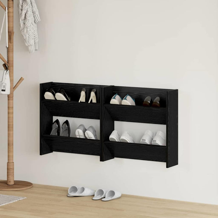 Vidaxx Schuhschrank 2 Stk. Schwarze Eiche 60 x 18 x 60 cm Holzwerkstoff