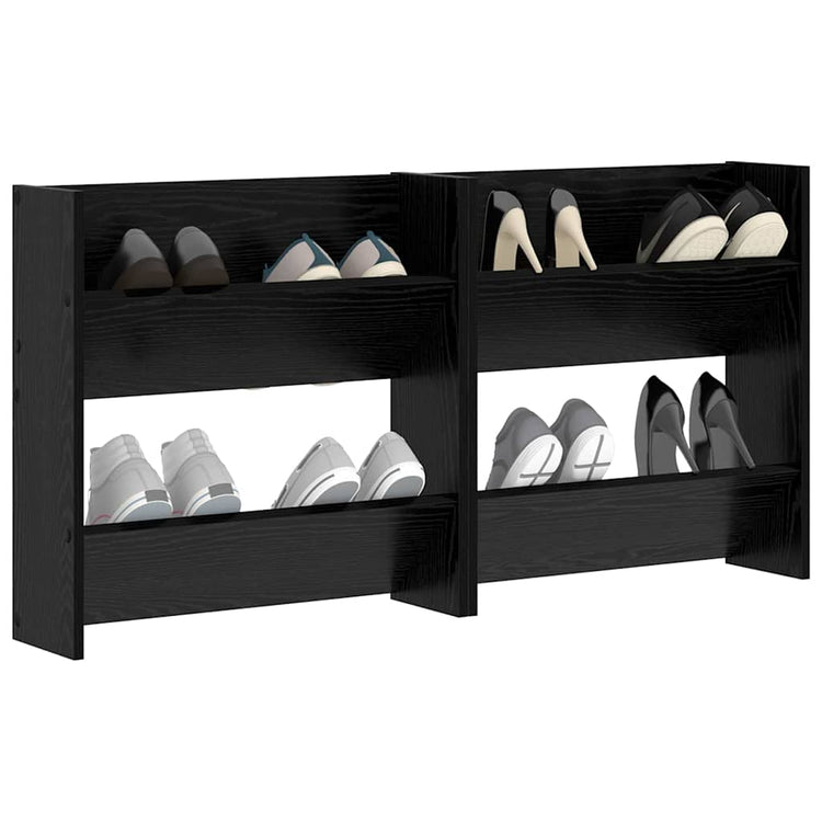 Vidaxx Schuhschrank 2 Stk. Schwarze Eiche 60 x 18 x 60 cm Holzwerkstoff