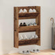 Vidaxxl Schuhschrank mit Regal Altholz 60 x 18 x 90 cm verarbeitetes Holz