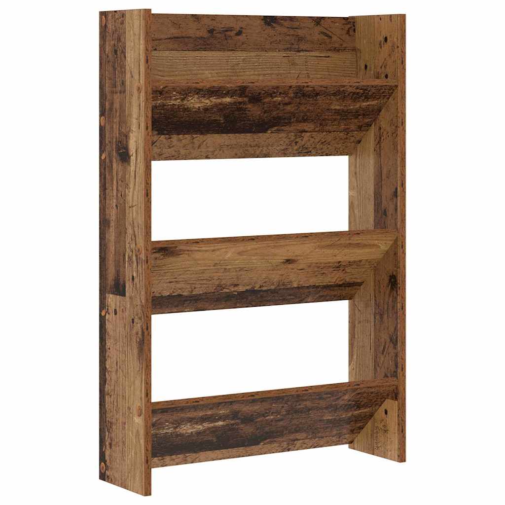 Vidaxxl Schuhschrank mit Regal Altholz 60 x 18 x 90 cm verarbeitetes Holz