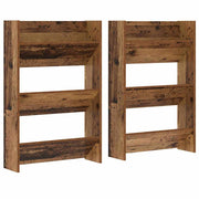 VidaXL Schuhschrank 2 Stk. Altholz 60 x 18 x 90 cm verarbeitetes Holz - afbeelding 2
