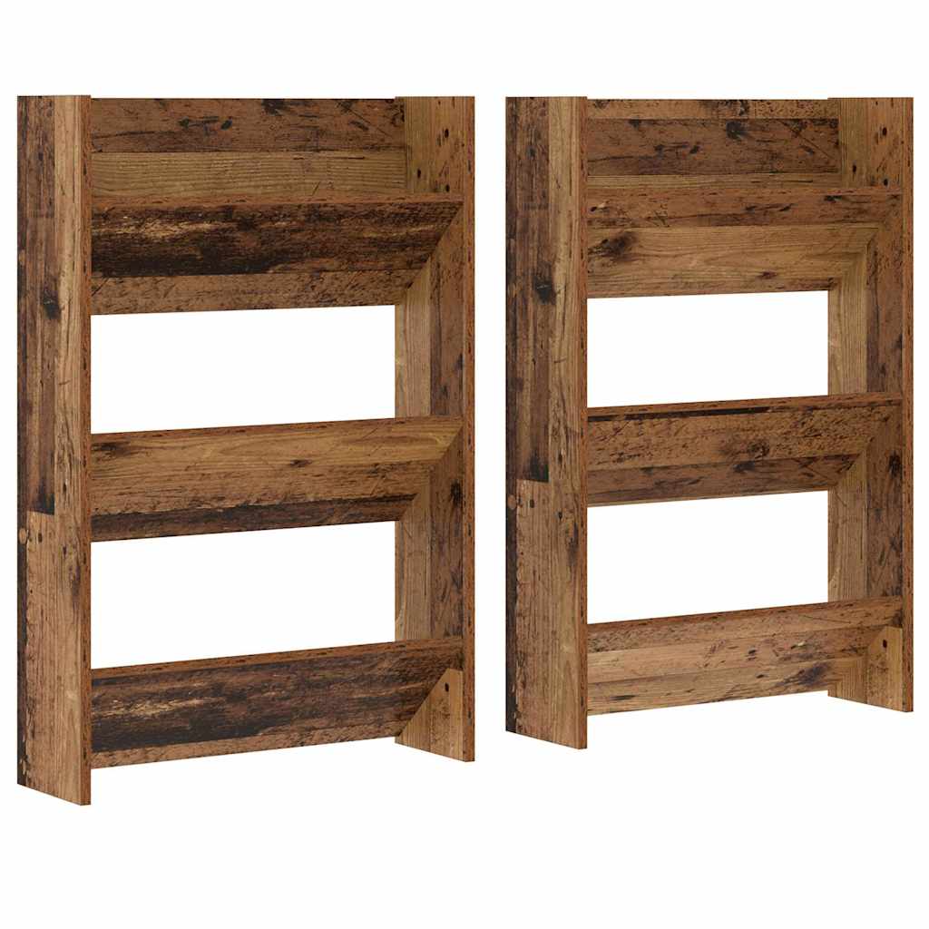 VidaXL Schuhschrank 2 Stk. Altholz 60 x 18 x 90 cm verarbeitetes Holz