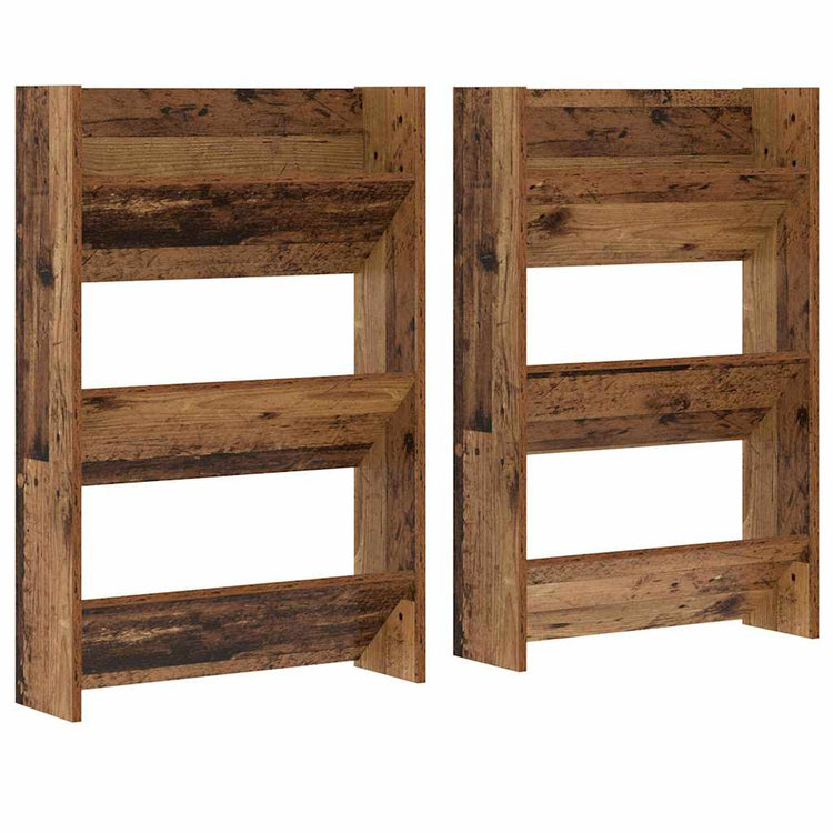 VidaXL Schuhschrank 2 Stk. Altholz 60 x 18 x 90 cm verarbeitetes Holz