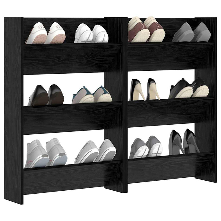 Vidaxx Schuhschrank 2 Stk. Schwarze Eiche 60 x 18 x 90 cm Holzwerkstoff