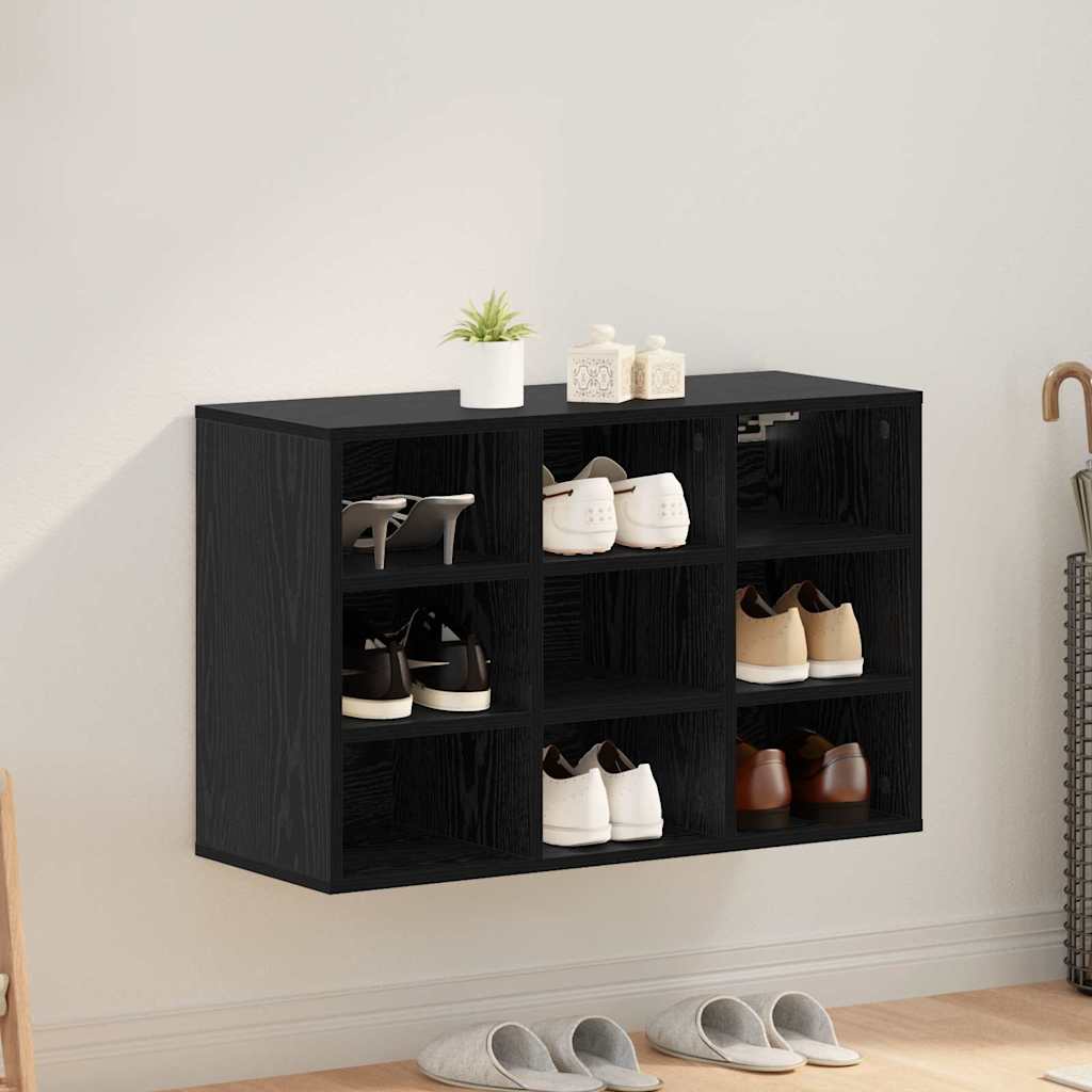 Vidaxl Schuhschrank schwarze Eiche 77,5 x 30 x 51 cm Holzwerkstoff