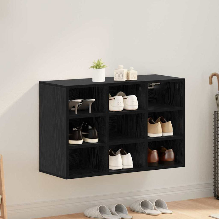 Vidaxl Schuhschrank schwarze Eiche 77,5 x 30 x 51 cm Holzwerkstoff