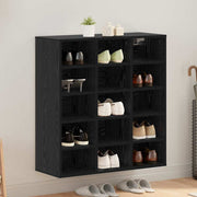 Vidaxxl Schuhschrank Eiche schwarz 77,5 x 30 x 83,5 cm Holzwerkstoff - afbeelding 1
