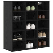 Vidaxxl Schuhschrank Eiche schwarz 77,5 x 30 x 83,5 cm Holzwerkstoff - afbeelding 3