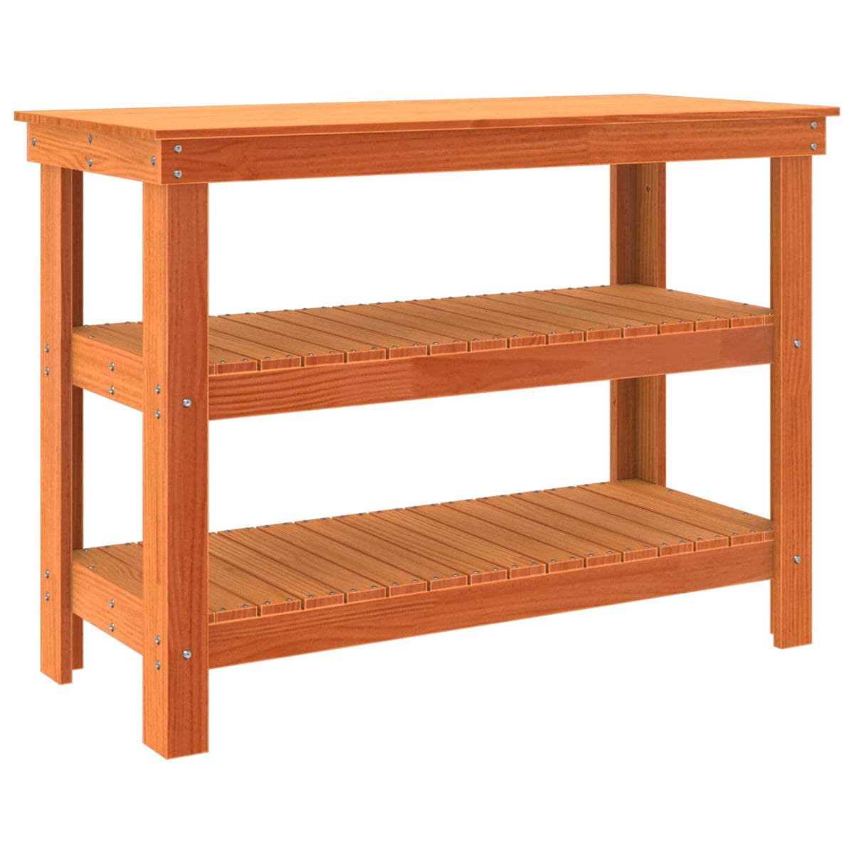 Vidaxx Werkbank Wachsbraun 110,5 x 50 x 80 cm massives Kiefernholz