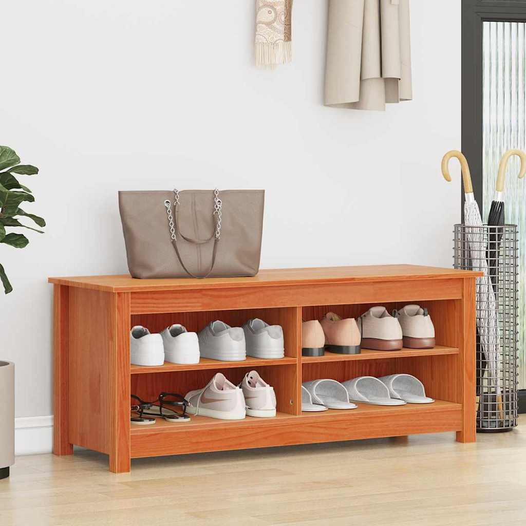 Vidaxx Aufbewahrungsbank Wachsbraun 110 x 38 x 45,5 cm massives Kiefernholz