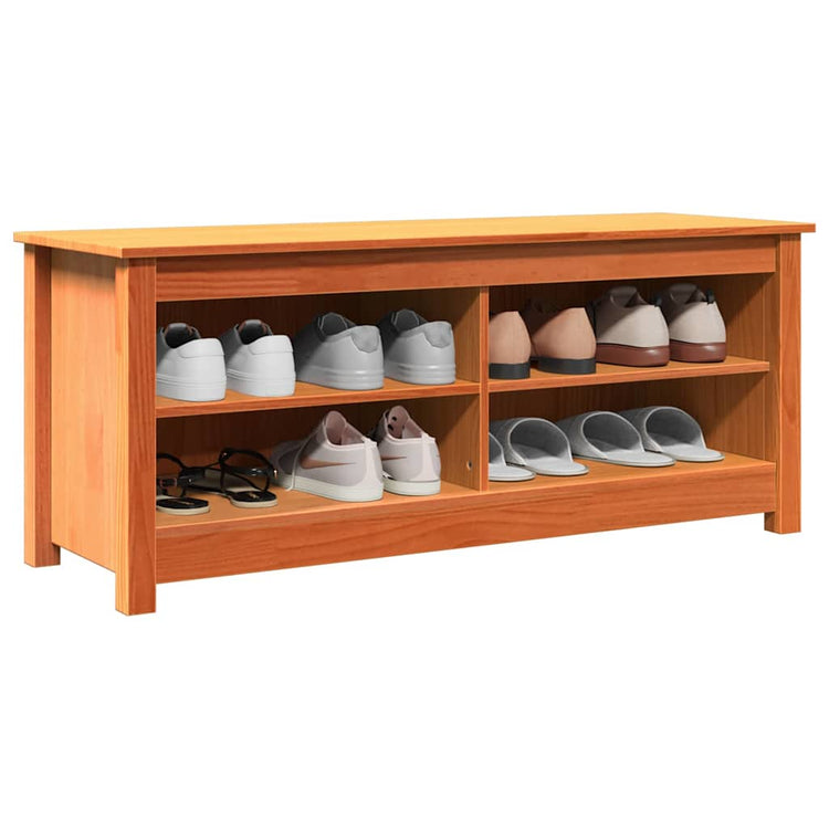 Vidaxx Aufbewahrungsbank Wachsbraun 110 x 38 x 45,5 cm massives Kiefernholz