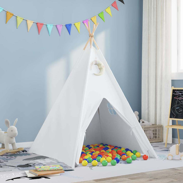 Vidaxl Tipi-Zelt weiß 120 x 120 x 150 cm Stoff und Kunststoff