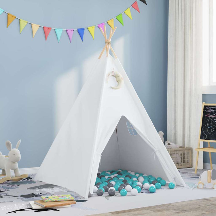 Vidaxl Tipi-Zelt weiß 120 x 120 x 150 cm Stoff und Kunststoff