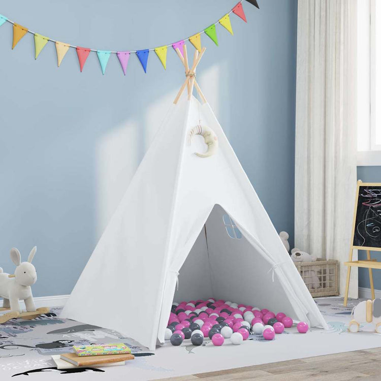 Vidaxl Tipi-Zelt weiß 120 x 120 x 150 cm Stoff und Kunststoff