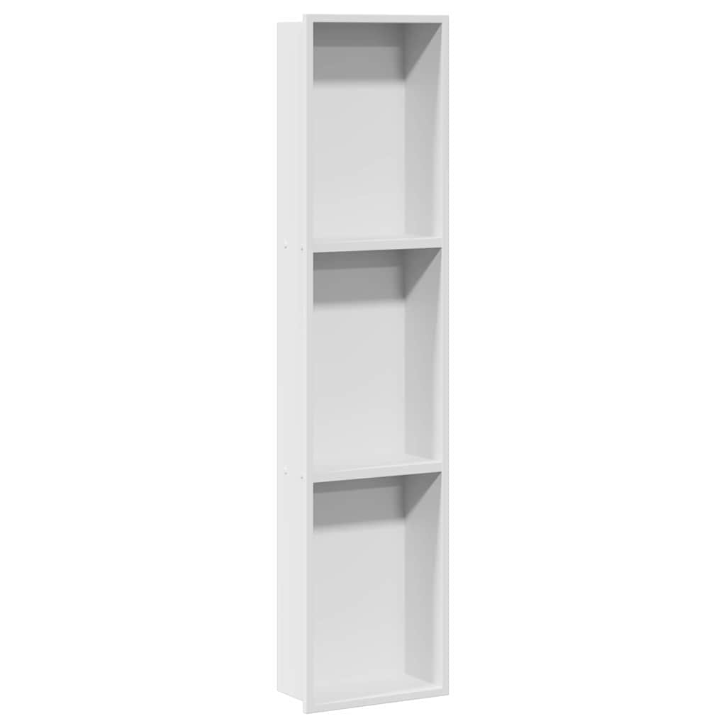 VidaXL Duschnische weiß 90 x 20 x 9,5 cm Edelstahl