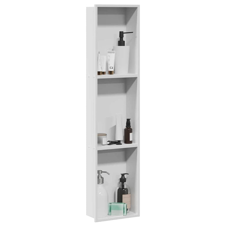 VidaXL Duschnische weiß 90 x 20 x 9,5 cm Edelstahl