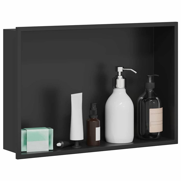Vidaxx Duschnische schwarz 45 x 30 x 9,5 cm Edelstahl
