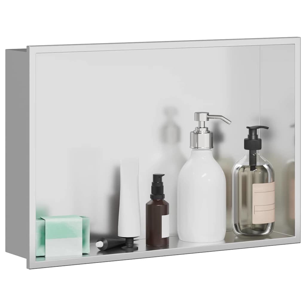 VidaXL Duschnische Silber 45 x 30 x 9,5 cm Edelstahl