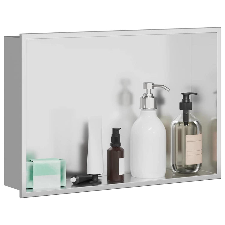 VidaXL Duschnische Silber 45 x 30 x 9,5 cm Edelstahl