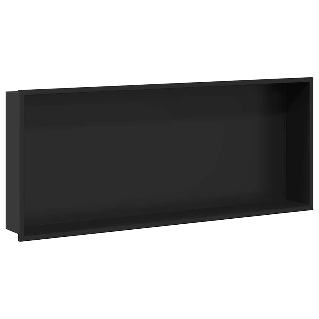 VidaXL Duschnische schwarz 75 x 30 x 9,5 cm Edelstahl