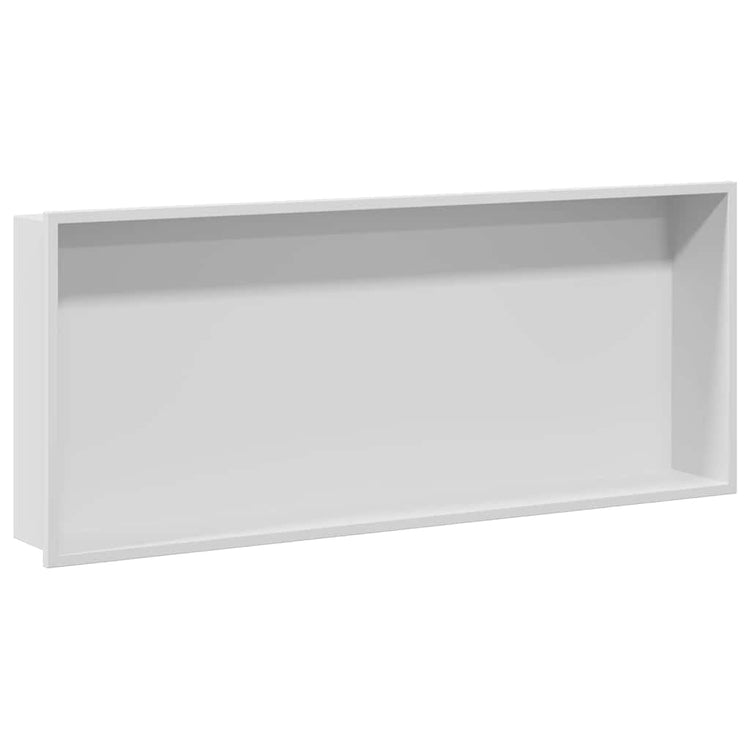 VidaXL Duschnische weiß 75 x 30 x 9,5 cm Edelstahl