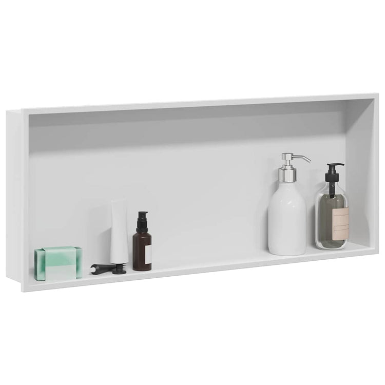 VidaXL Duschnische weiß 75 x 30 x 9,5 cm Edelstahl
