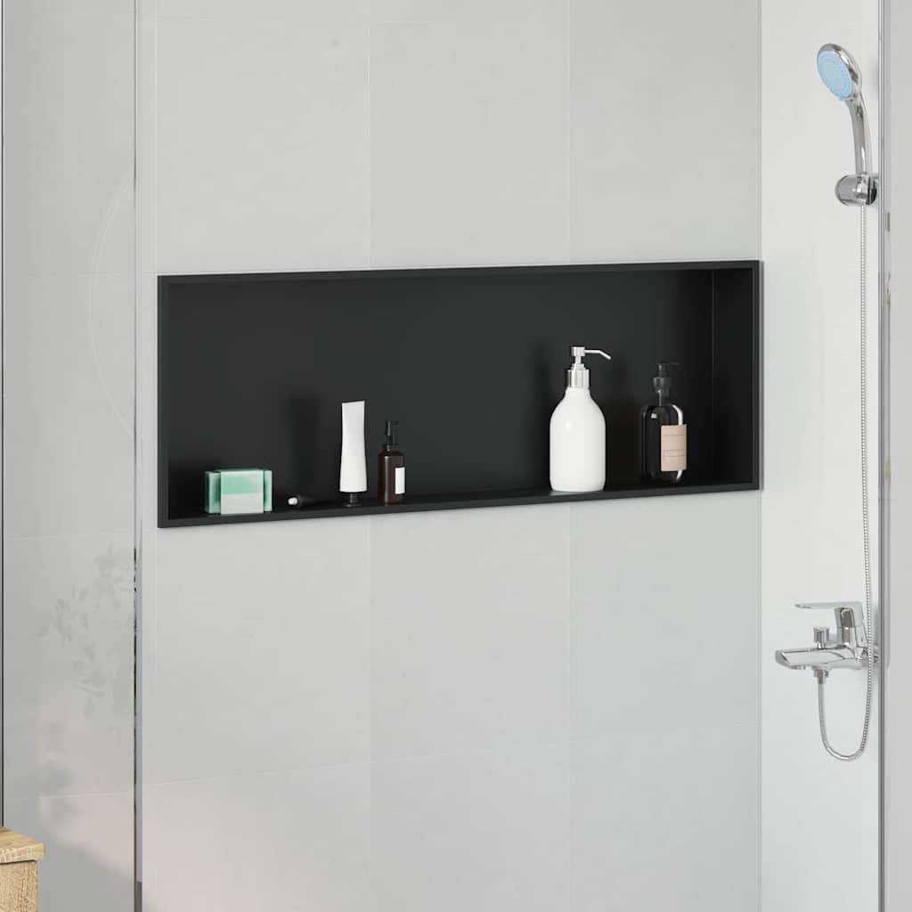 Vidaxx Duschnische schwarz 90 x 30 x 9,5 cm Edelstahl