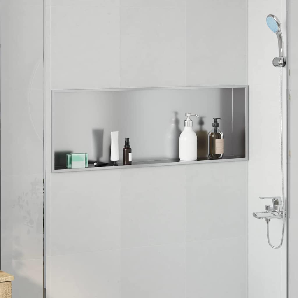 VidaXL Duschnische Silber 90 x 30 x 9,5 cm Edelstahl