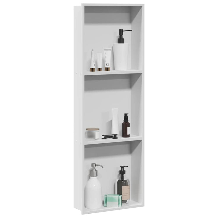 VidaXL Duschnische weiß 90 x 30 x 9,5 cm Edelstahl