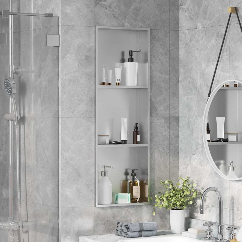 VidaXL Duschnische Silber 90 x 30 x 9,5 cm Edelstahl