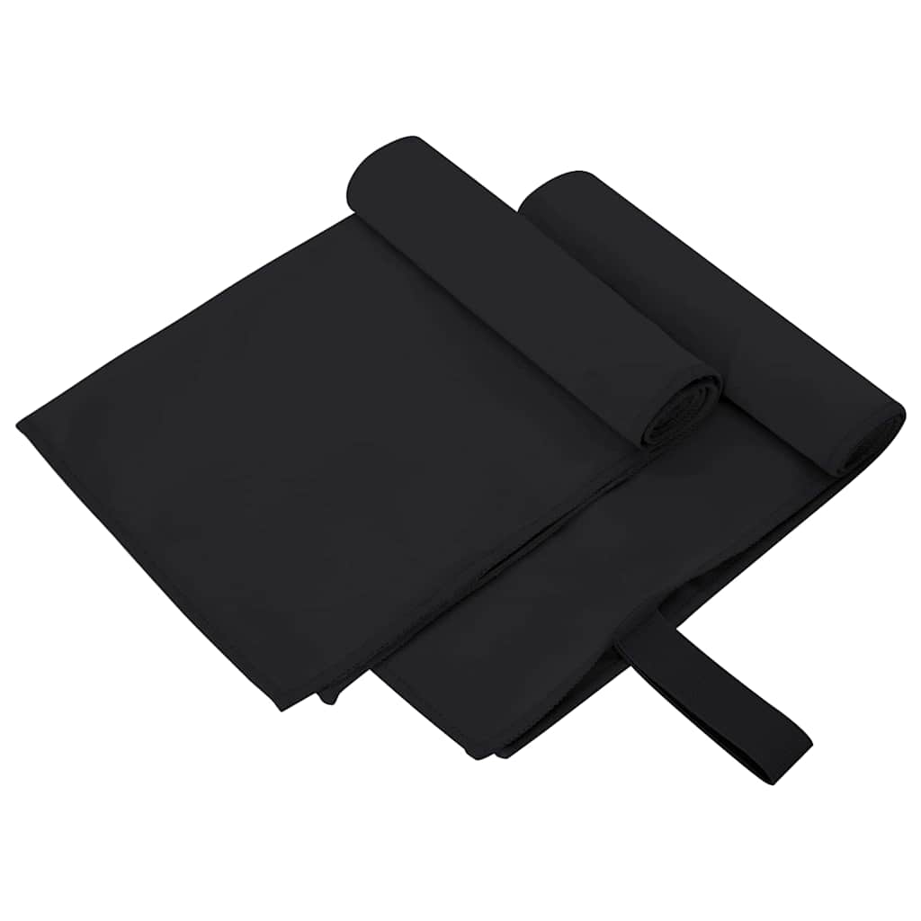 Vidaxx Sporthandtücher 2 Stück schwarz 50 x 30 cm Polyester und Polyamid
