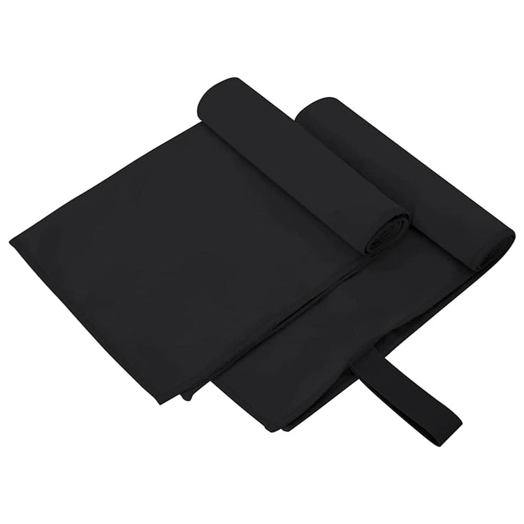 Vidaxx Sporthandtücher 2 Stück schwarz 50 x 30 cm Polyester und Polyamid