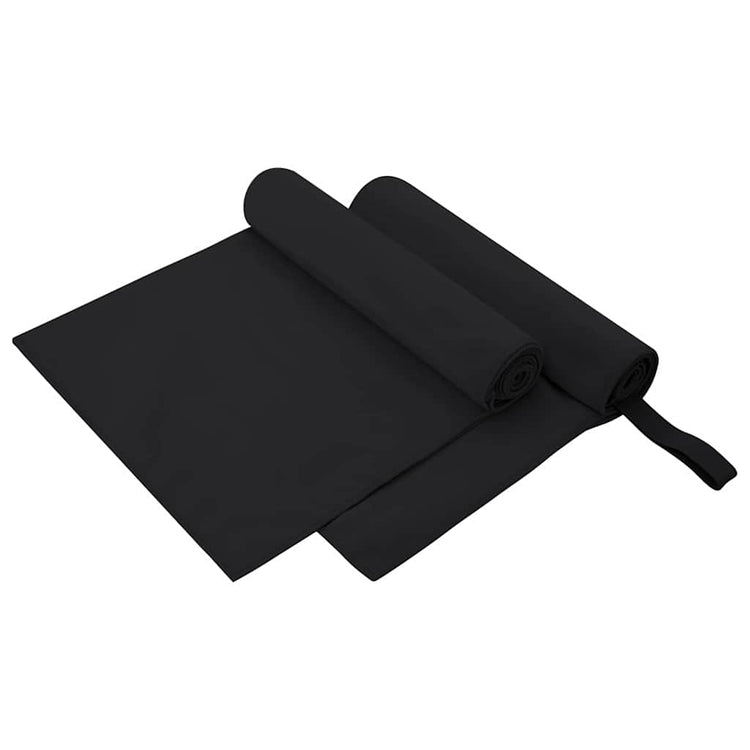 Vidaxx Sporthandtücher 2 Stück schwarz 100 x 50 cm Polyester und Polyamid