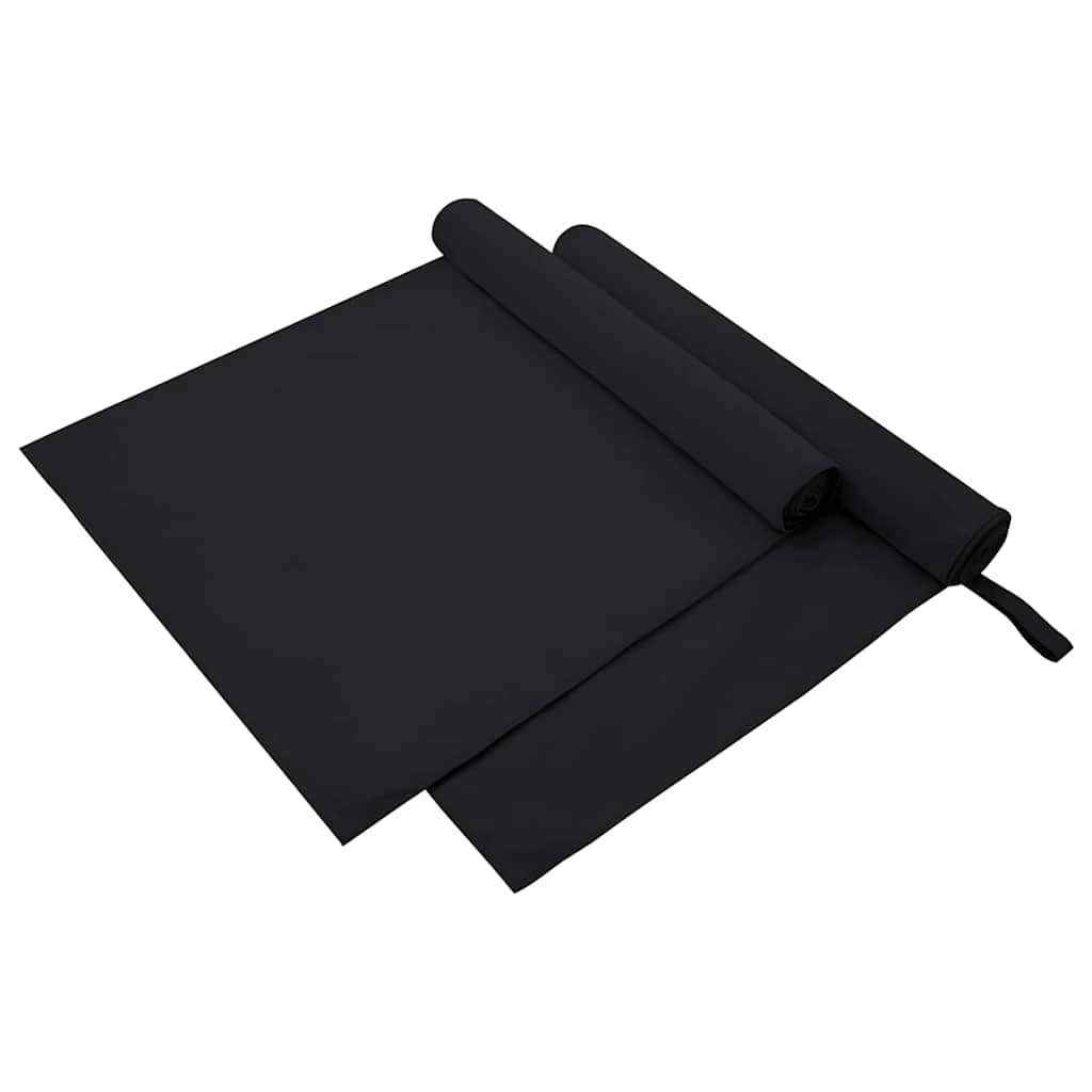 Vidaxx Sporthandtücher 2 Stück schwarz 180 x 90 cm Polyester und Polyamid